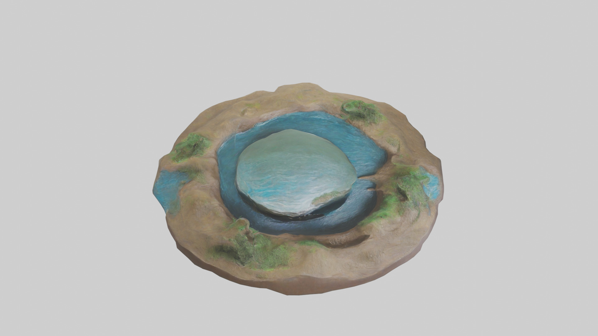 River Bank Sculpture model Low-poly 3D model_2