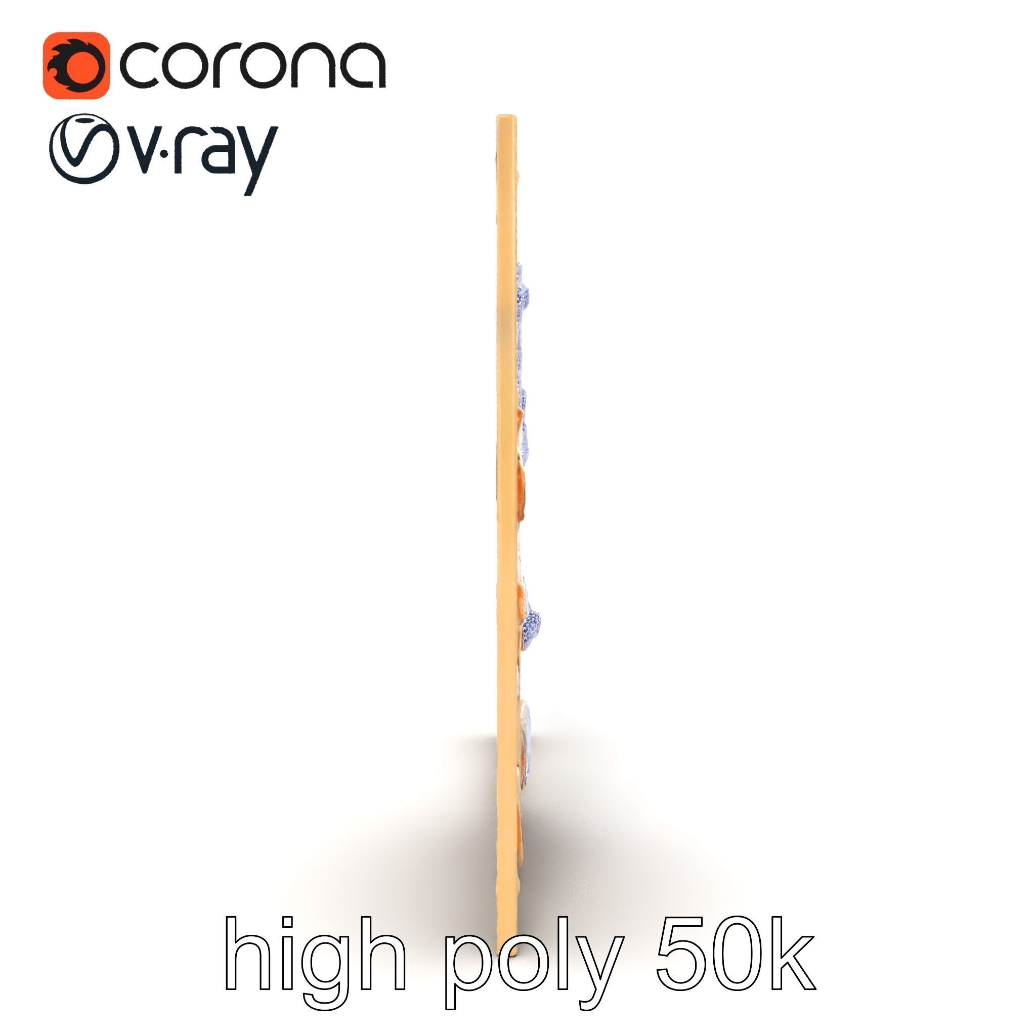 Art Nouveau Botanical Wall Panel model pack Low-poly 3D model_20