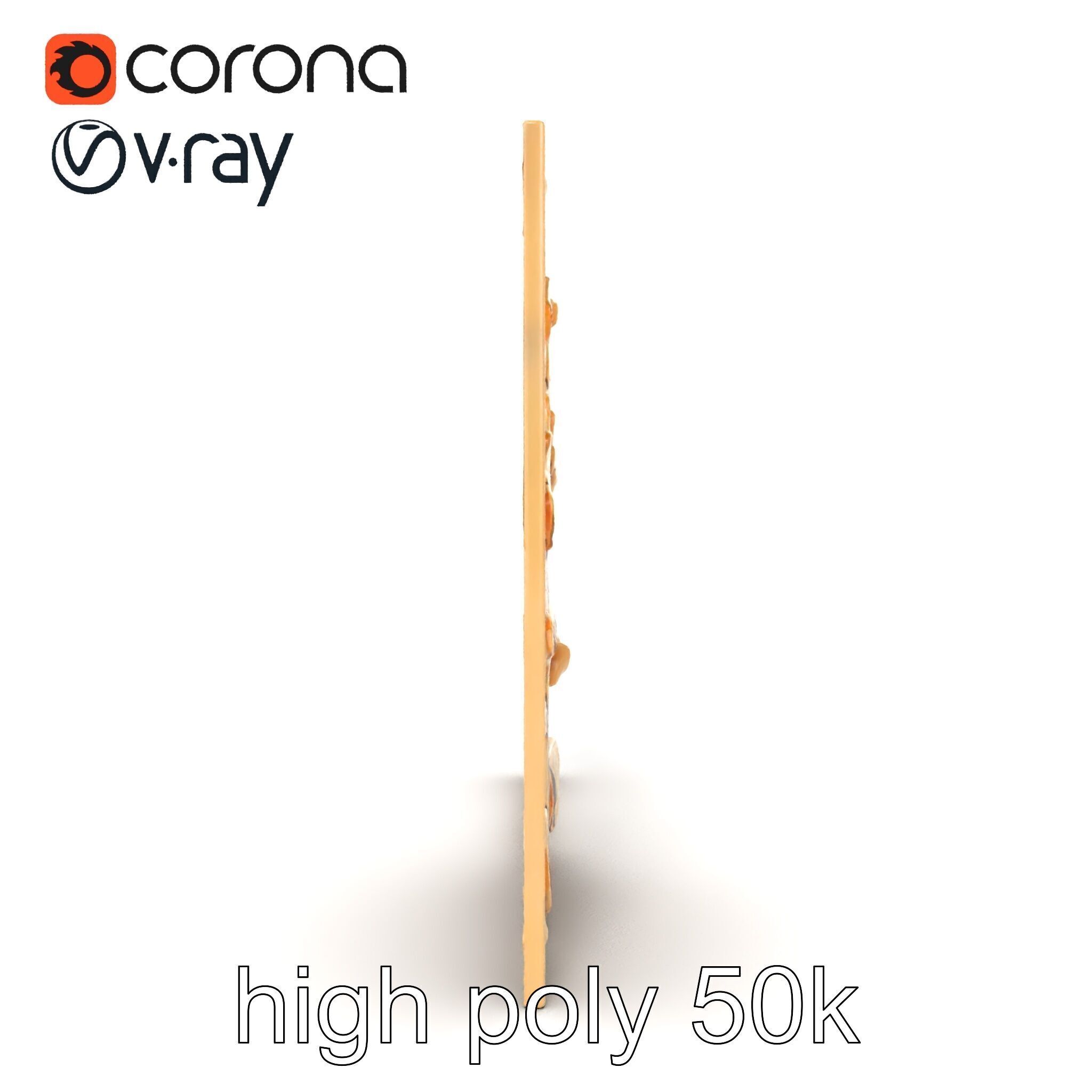 Art Nouveau Botanical Wall Panel model pack Low-poly 3D model_13