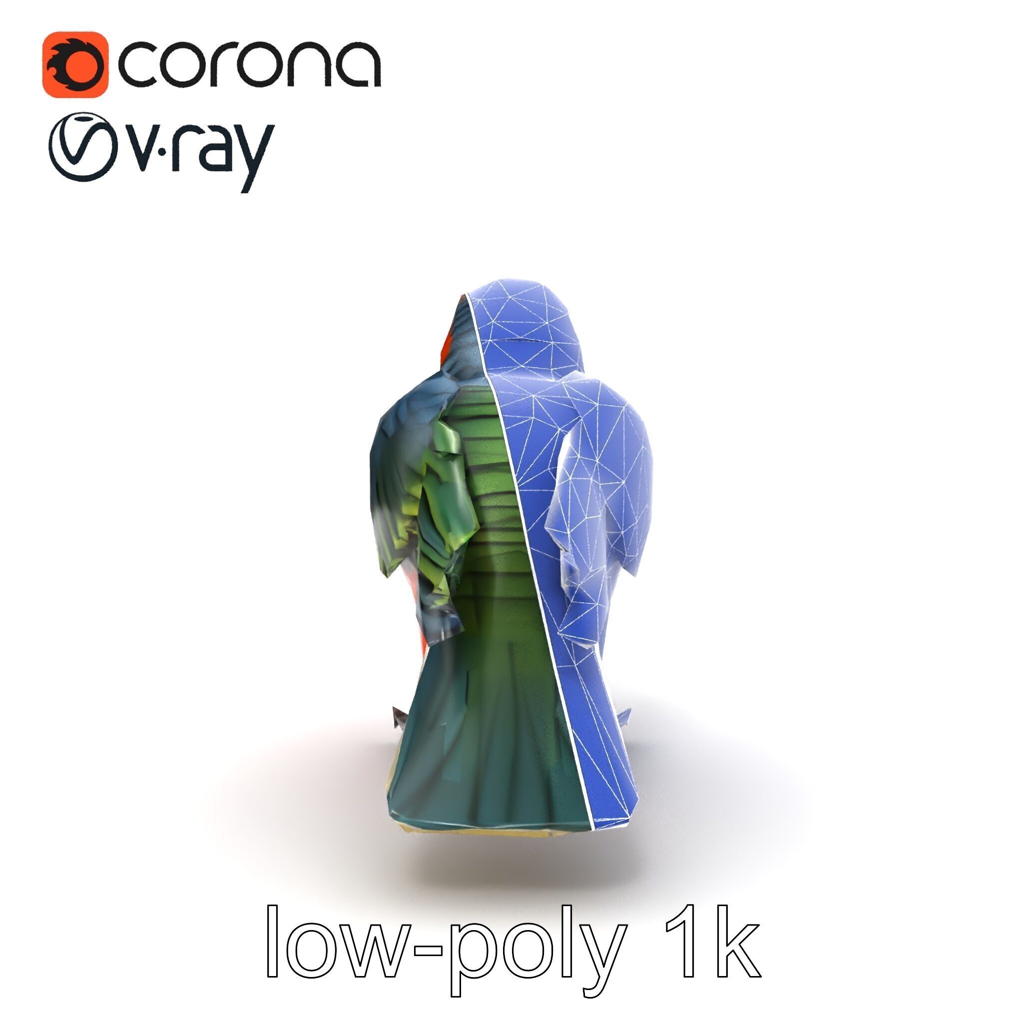 Vibrant Parrot Species Characteristics model pack Low-poly 3D model_22