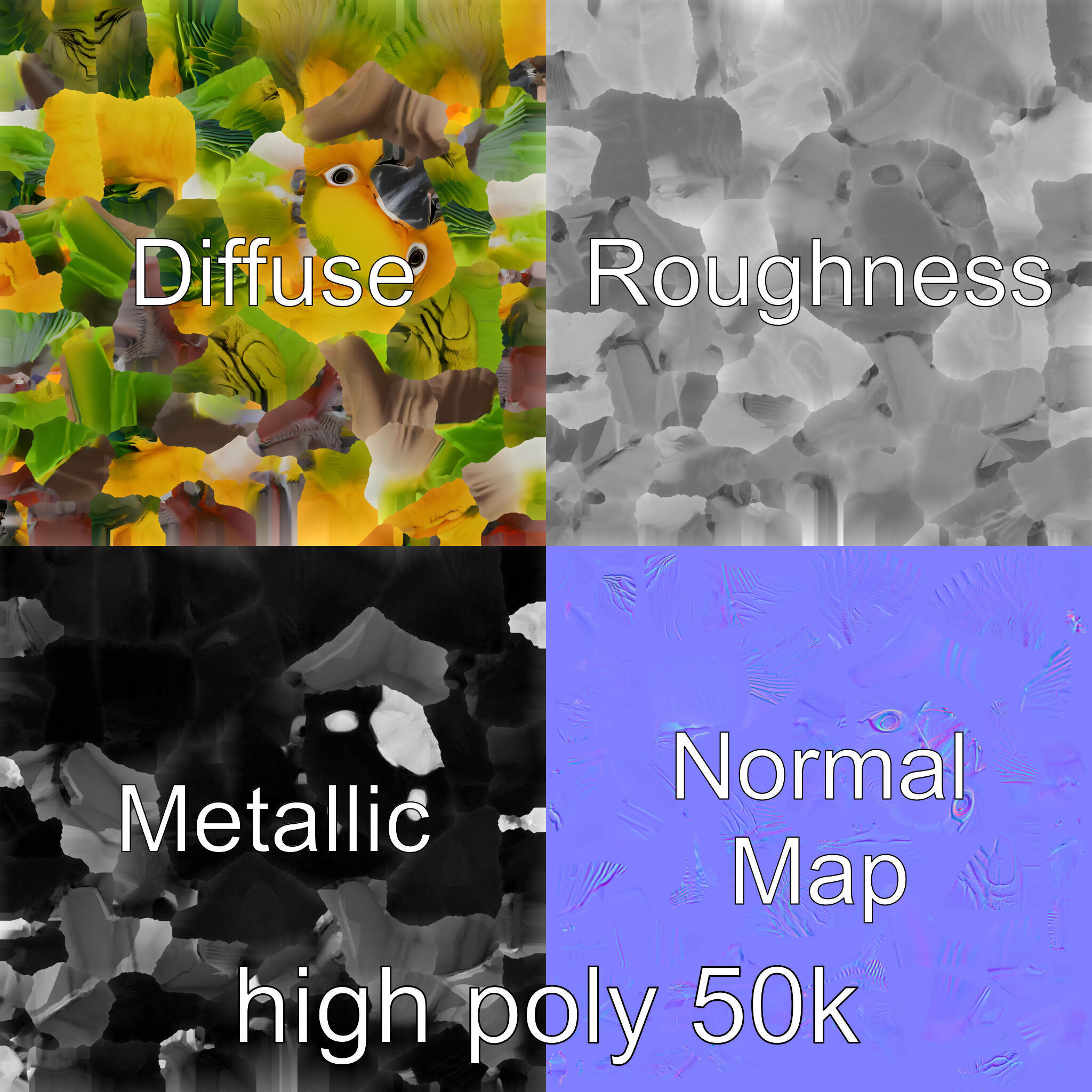 Senegal Parrot Realistic Bird Model Pack Low-poly 3D model_3