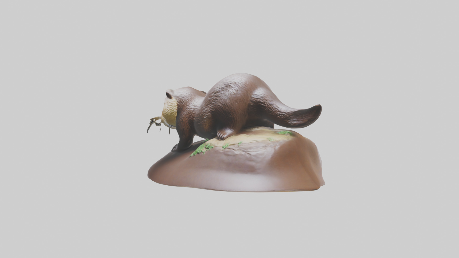 River Otter sliding model Low-poly 3D model_8