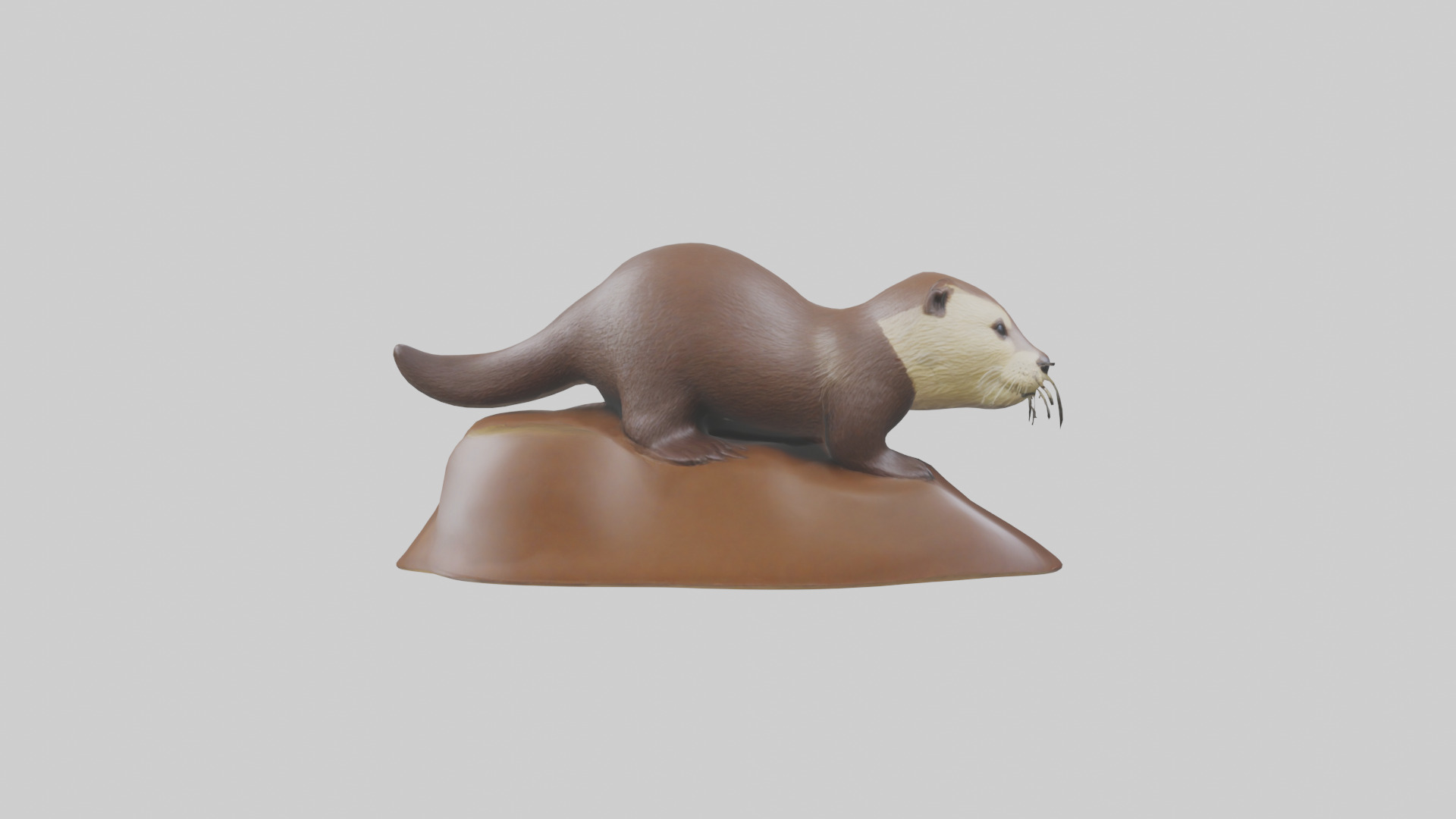 River Otter sliding model Low-poly 3D model_1