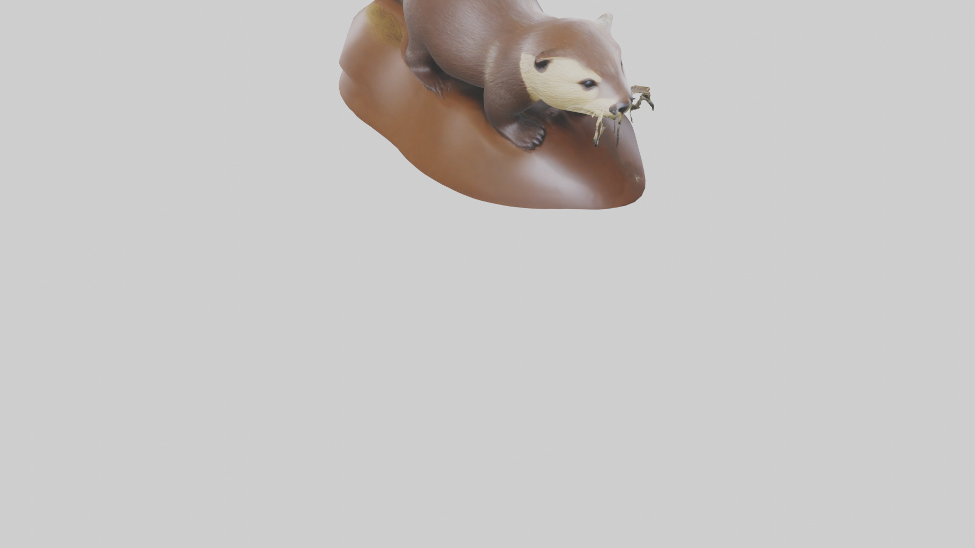 River Otter sliding model Low-poly 3D model_5