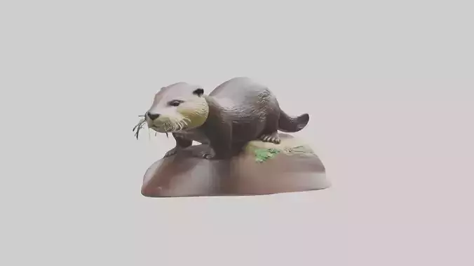 River Otter sliding model Low-poly 3D model