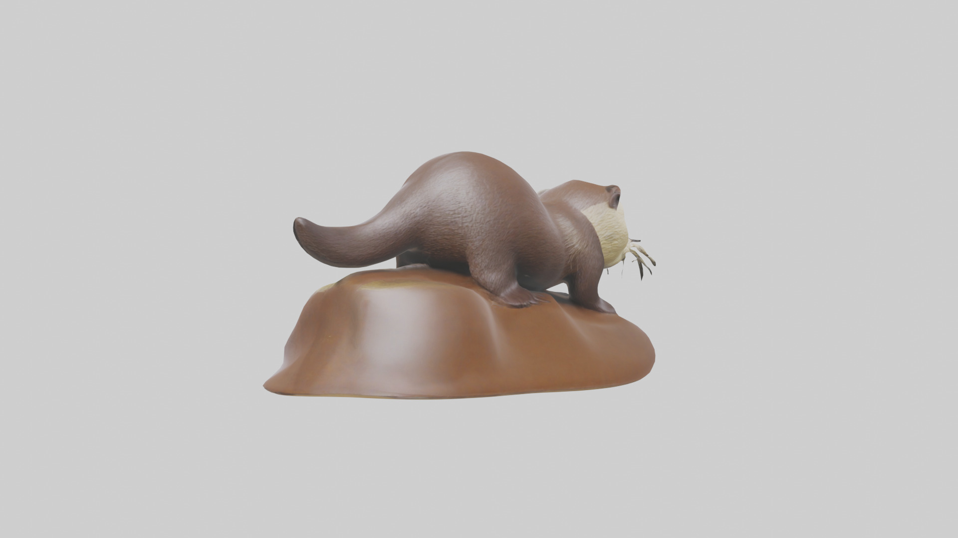 River Otter sliding model Low-poly 3D model_2