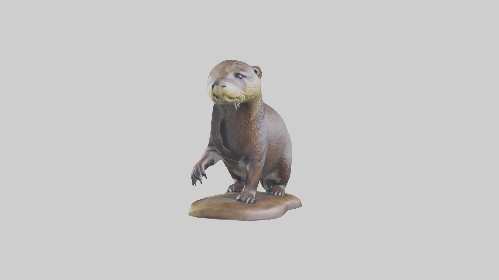 River Otter statue model Low-poly 3D model_12
