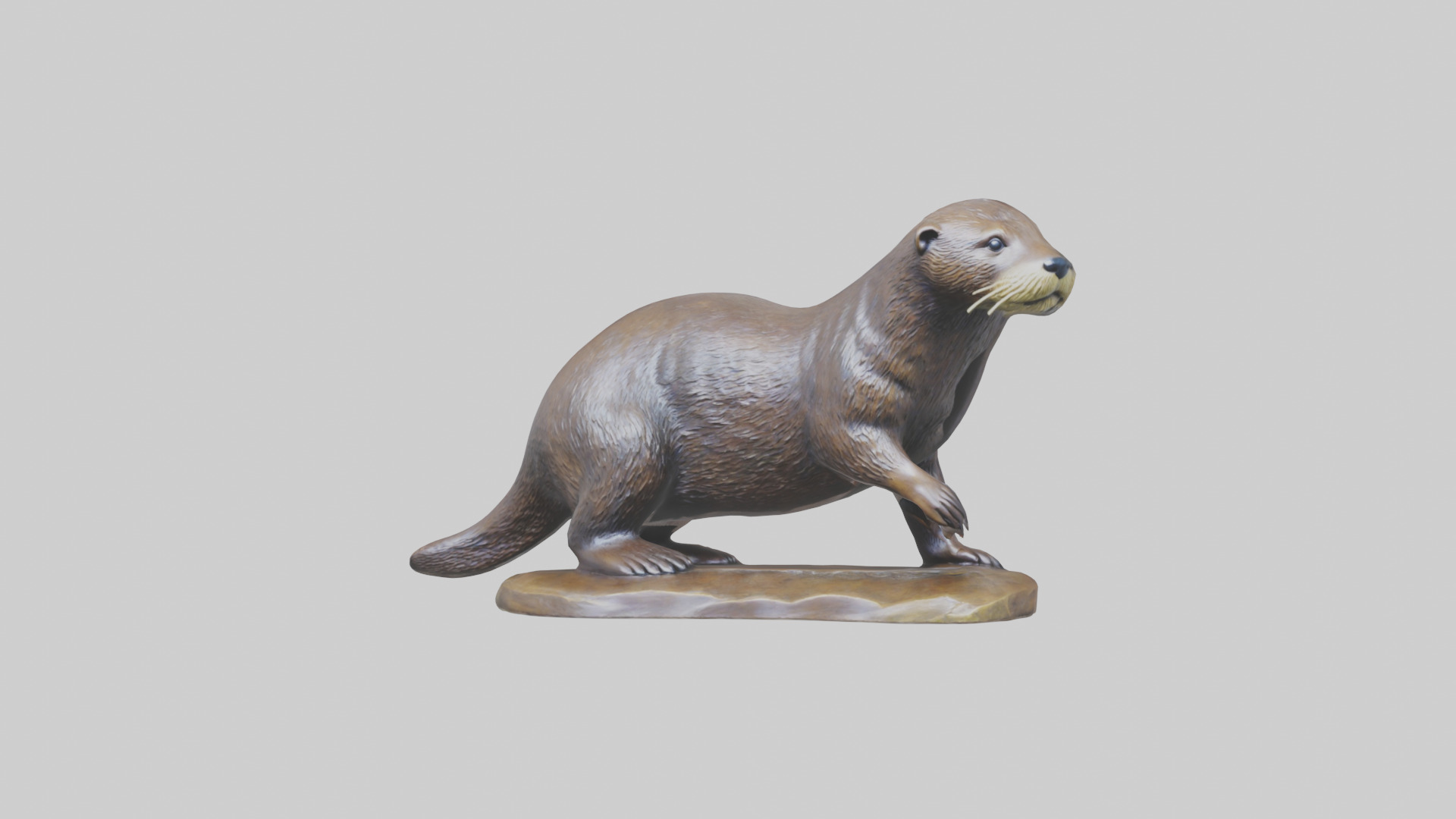River Otter statue model Low-poly 3D model_1