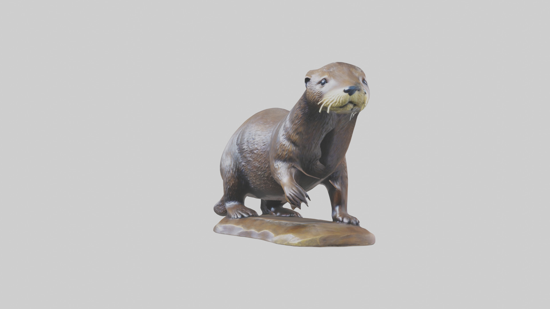 River Otter statue model Low-poly 3D model_10