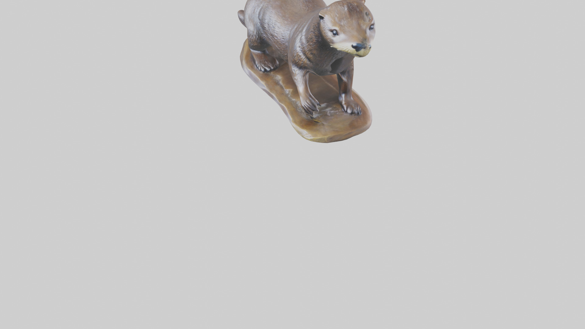 River Otter statue model Low-poly 3D model_7