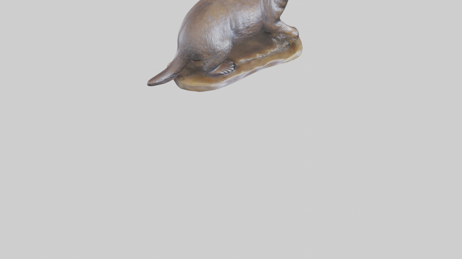 River Otter statue model Low-poly 3D model_8
