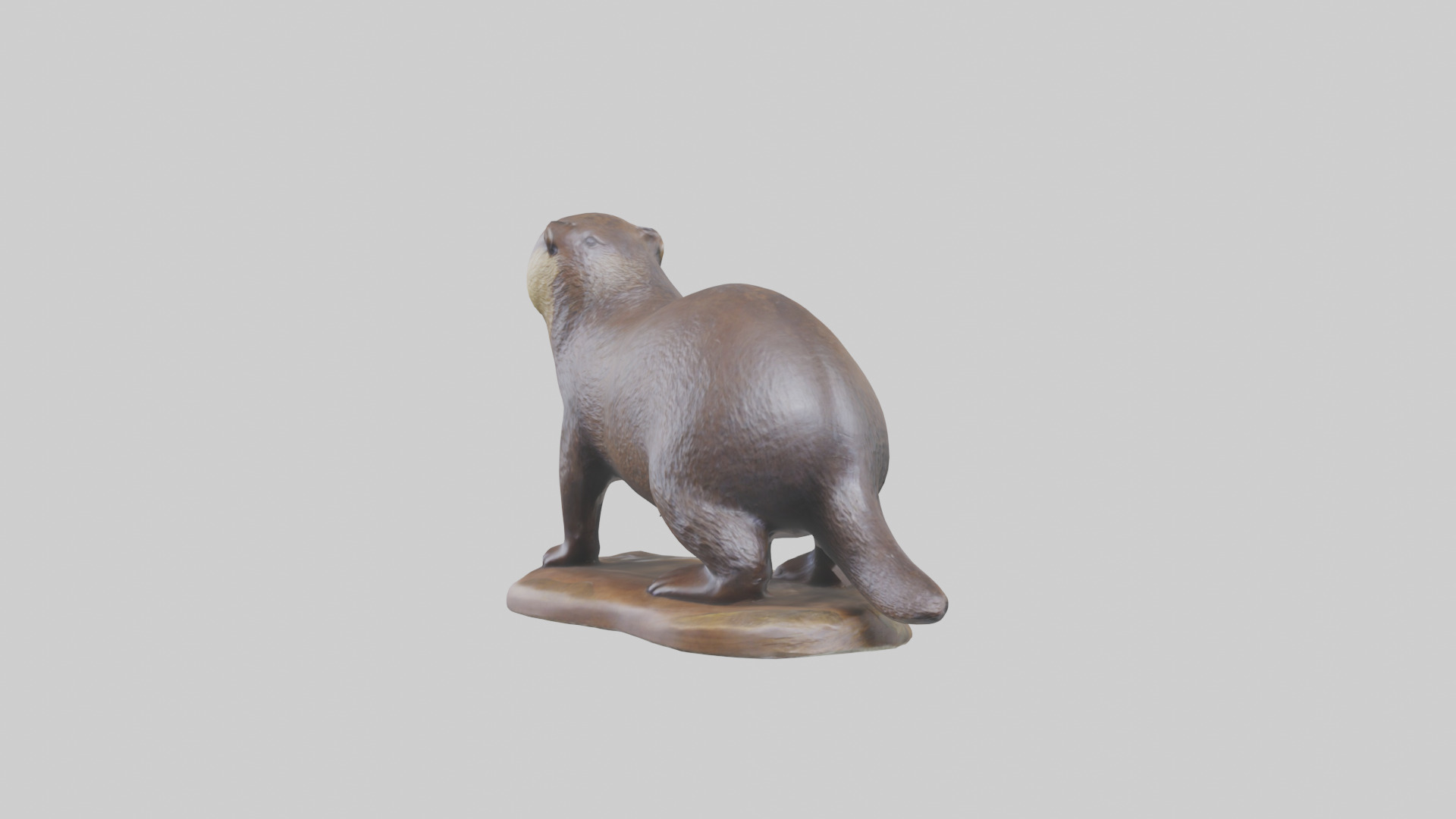 River Otter statue model Low-poly 3D model_4