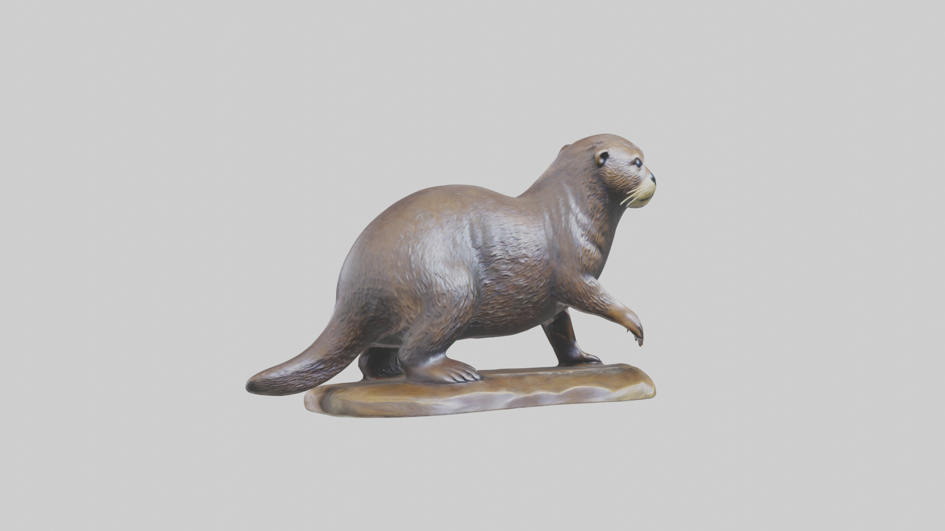River Otter statue model Low-poly 3D model_11