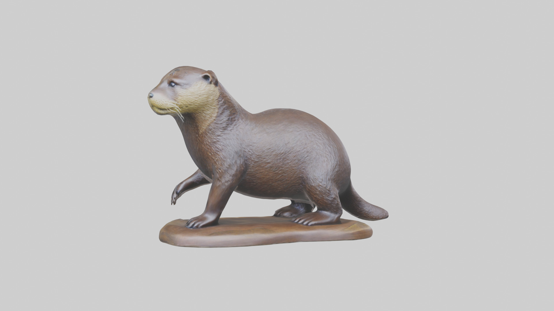River Otter statue model Low-poly 3D model_3