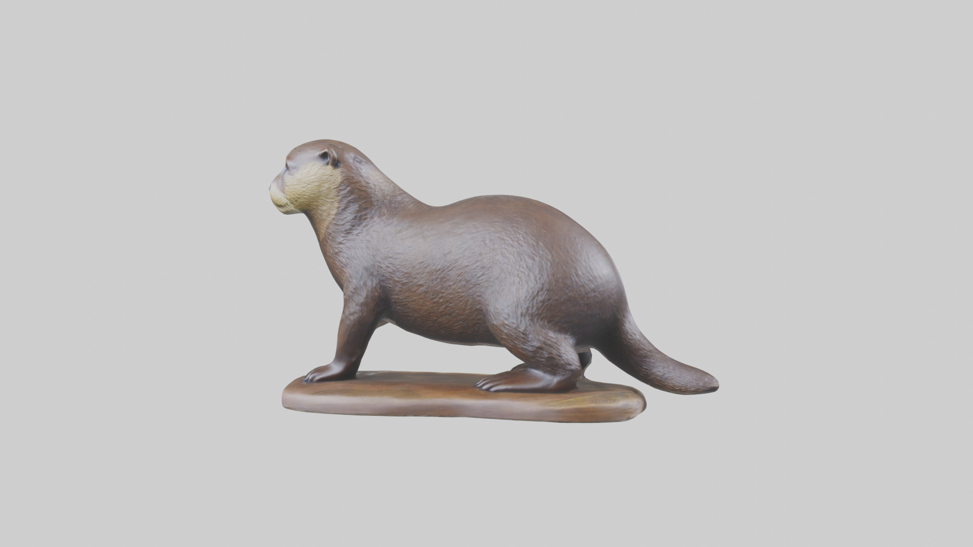 River Otter statue model Low-poly 3D model_2