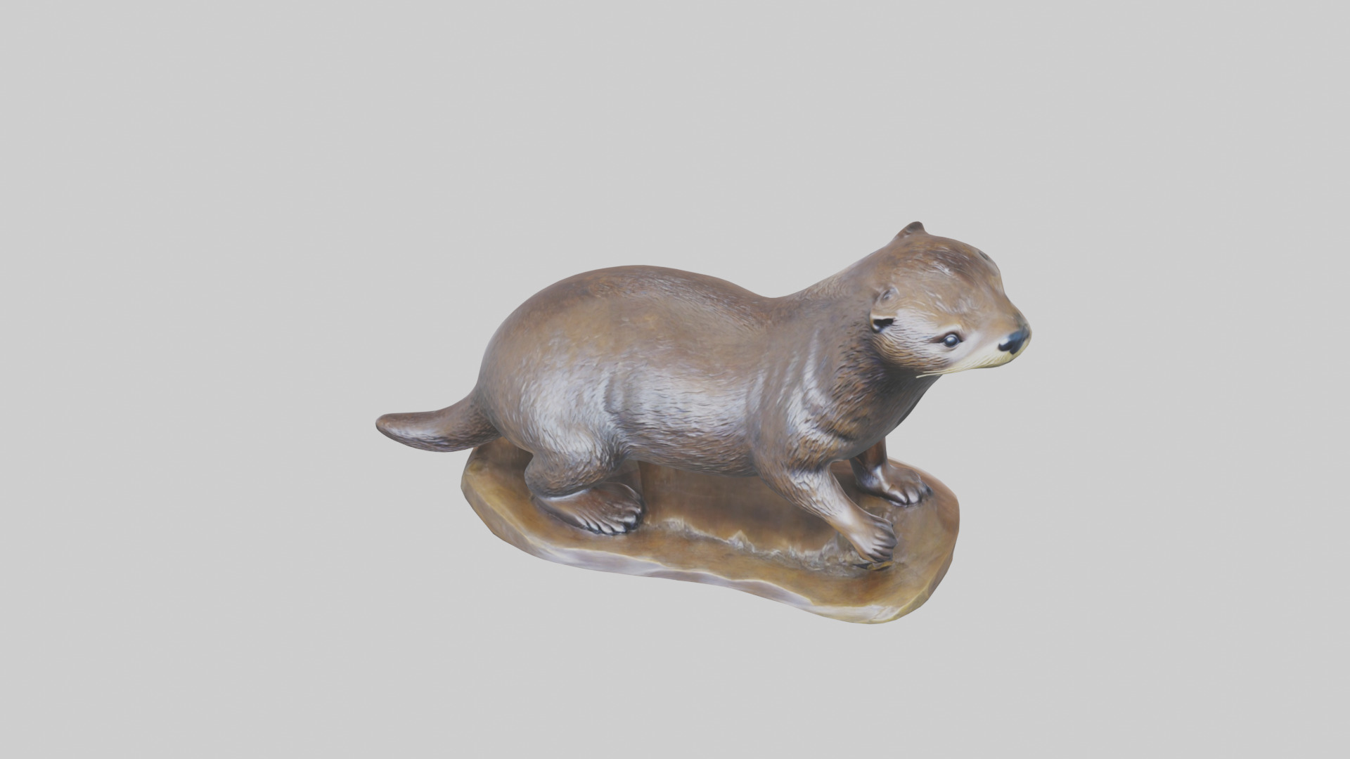 River Otter statue model Low-poly 3D model_16