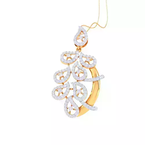 3D Printable Cad jewelry design of Lady diamond Pendant