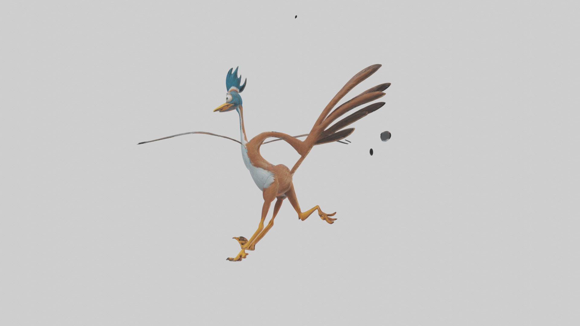 Roadrunner running model Low-poly 3D model_3