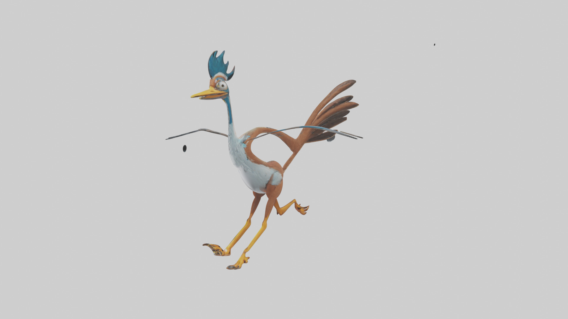 Roadrunner running model Low-poly 3D model_9