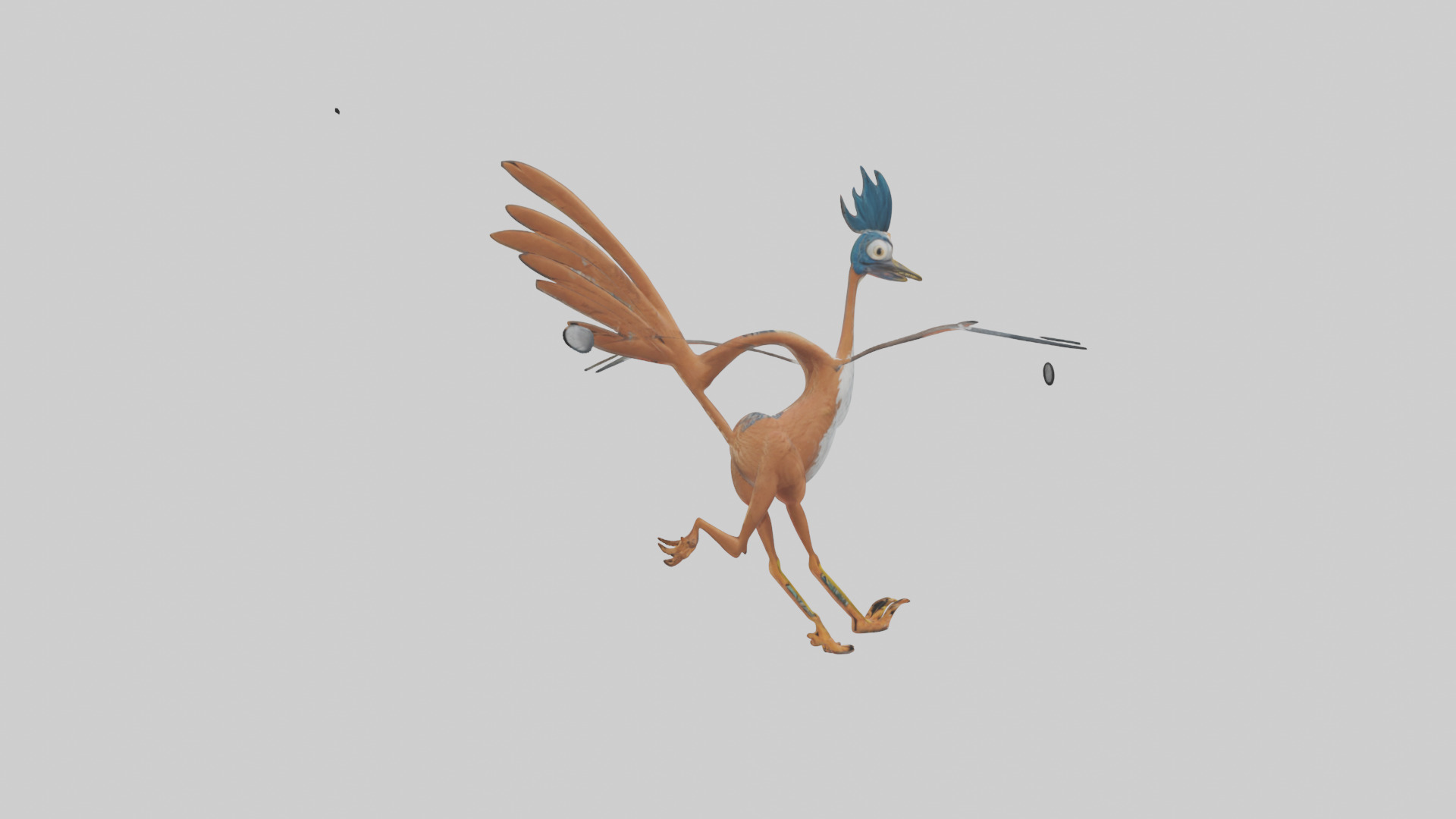 Roadrunner running model Low-poly 3D model_4