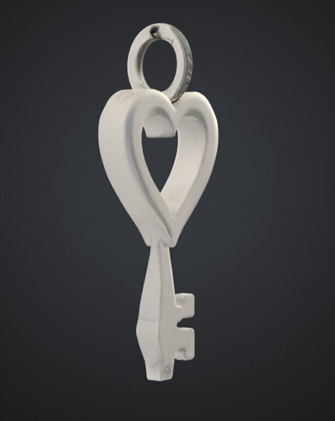 Heart end Key Keychain 3D print model_1