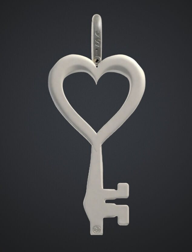Heart end Key Keychain 3D print model_2