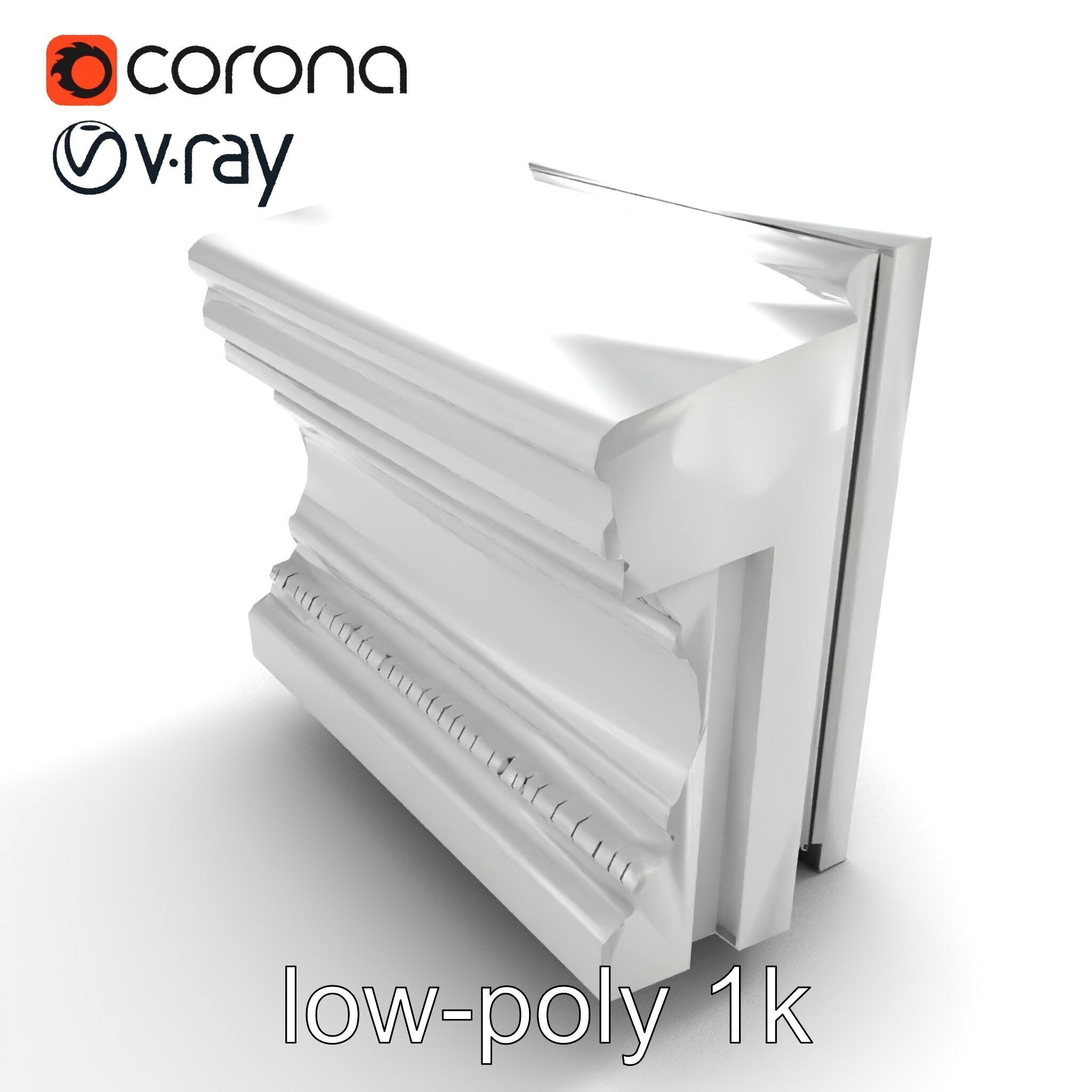 Refined Classic Moldings model pack Low-poly 3D model_8