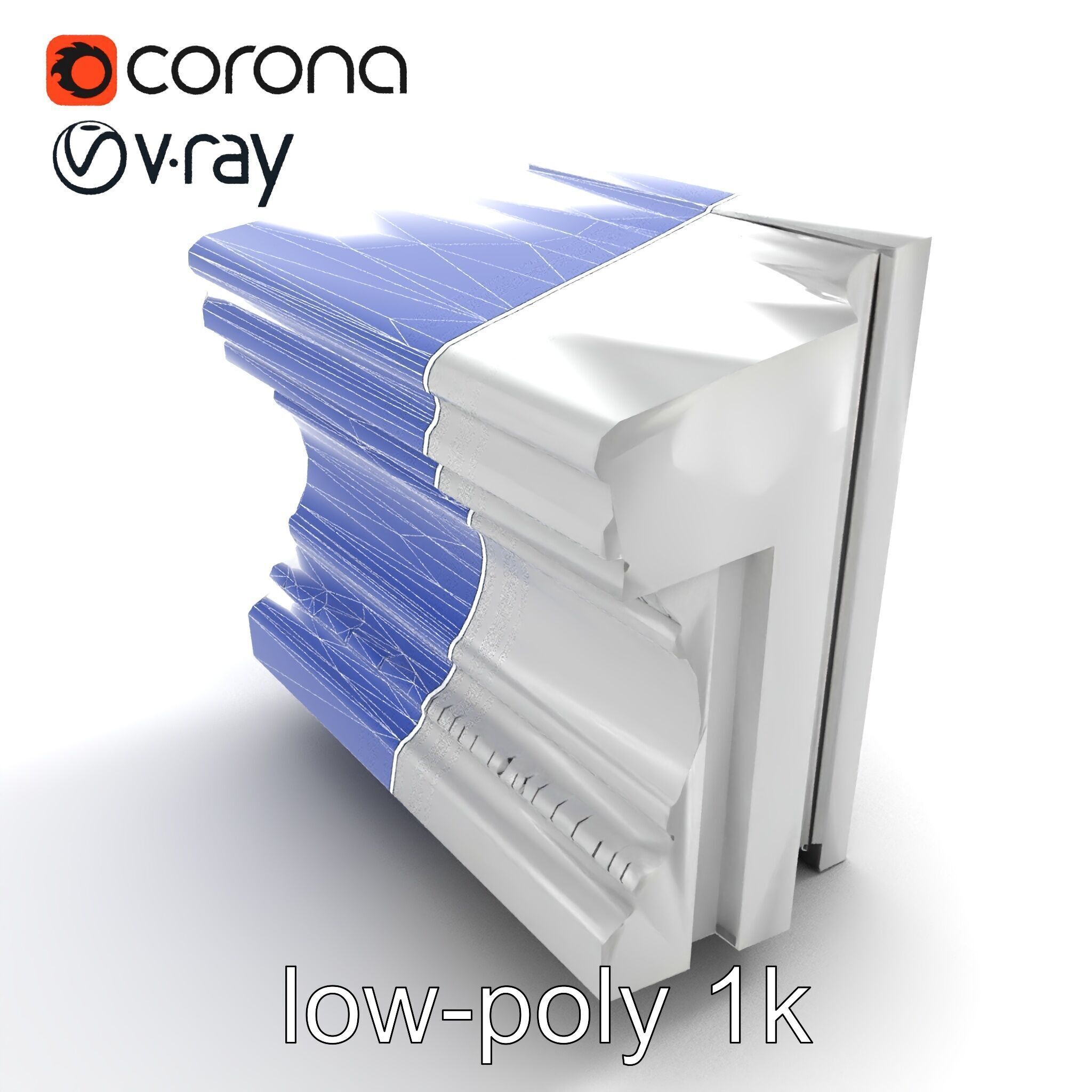 Refined Classic Moldings model pack Low-poly 3D model_16