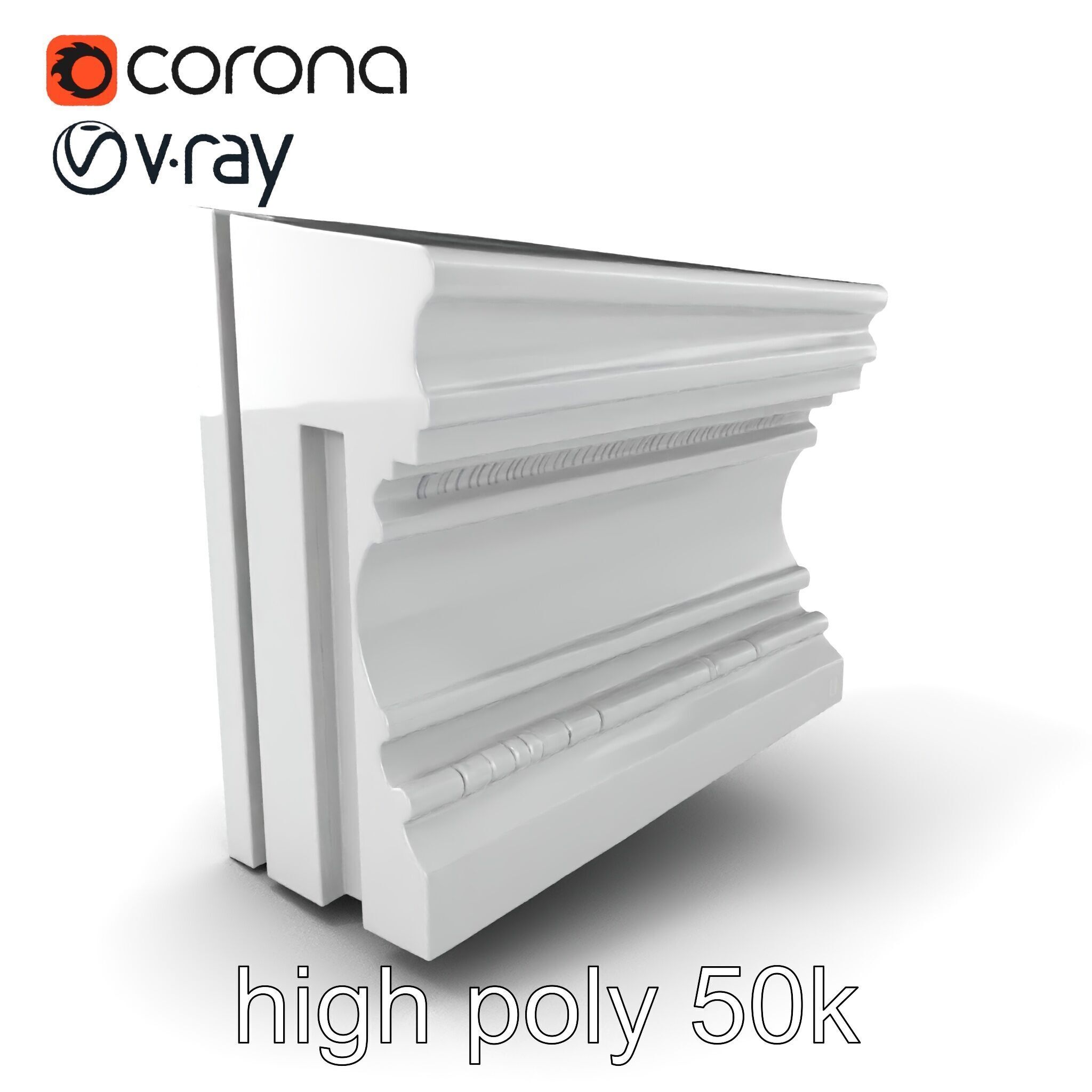 Refined Classic Moldings model pack Low-poly 3D model_2