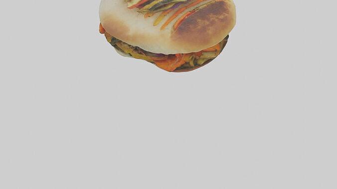 Roasted vegetable sandwich model Low-poly 3D model 4