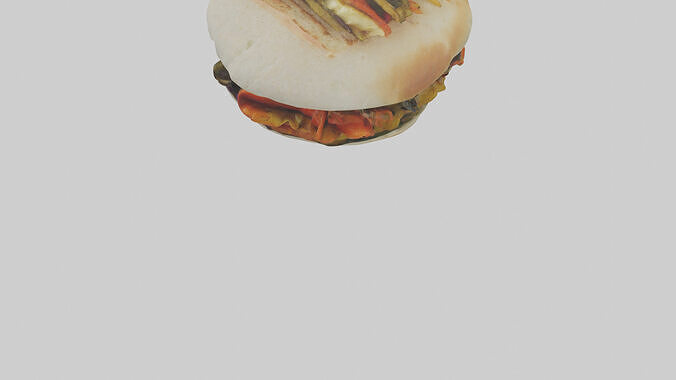 Roasted vegetable sandwich model Low-poly 3D model 6