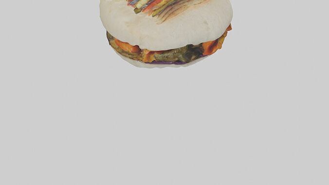 Roasted vegetable sandwich model Low-poly 3D model 7
