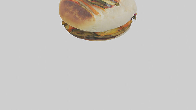 Roasted vegetable sandwich model Low-poly 3D model 5