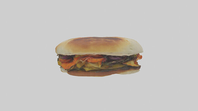 Roasted vegetable sandwich model Low-poly 3D model 2