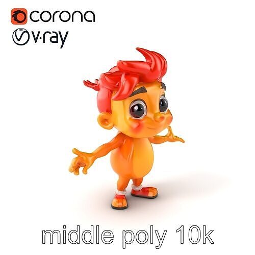 Cartoon Character Expressive T-Pose model pack Low-poly 3D model