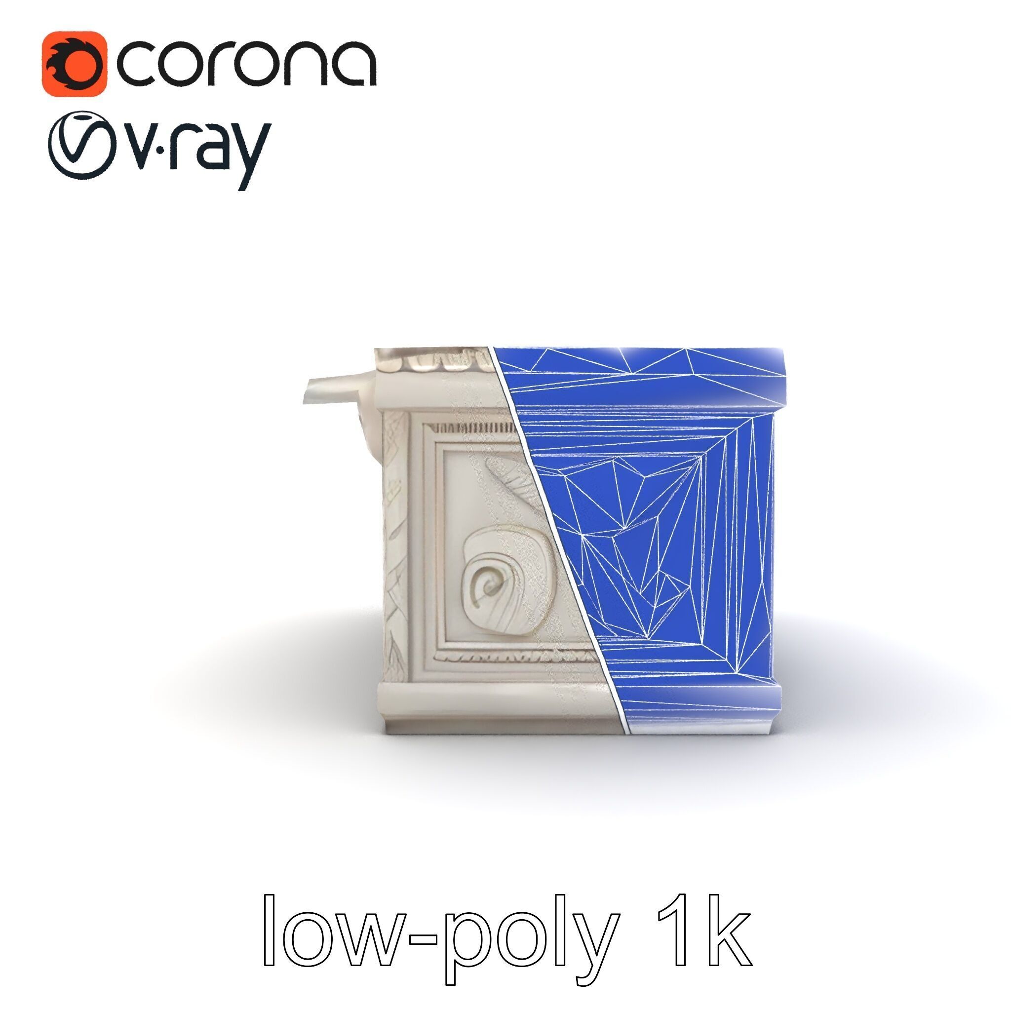 Giant Molding Elements Architectural Decor model pack Low-poly 3D model_19