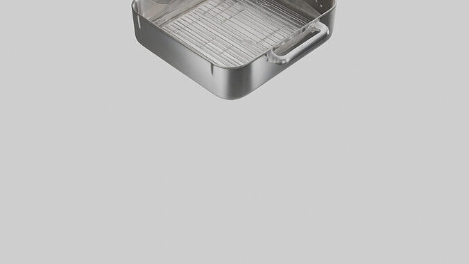 Roasting Pan model Low-poly 3D model 7
