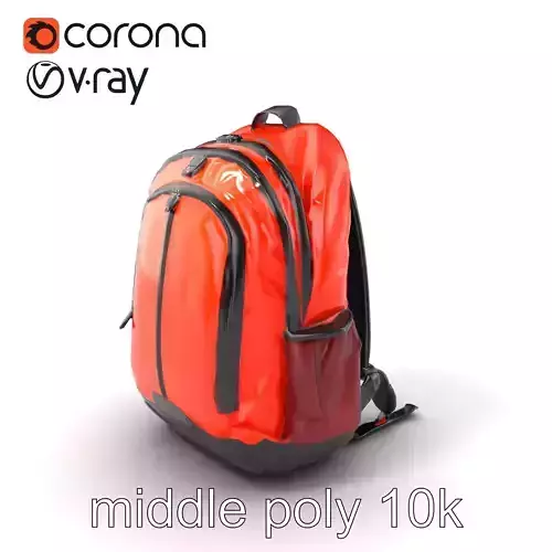 Athletic Backpack Multi-Pocket 3D Model Pack Low-poly 3D model