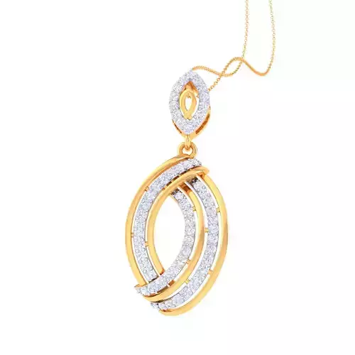 3D Printable Cad jewelry design of Lady diamond Pendant 3D print model