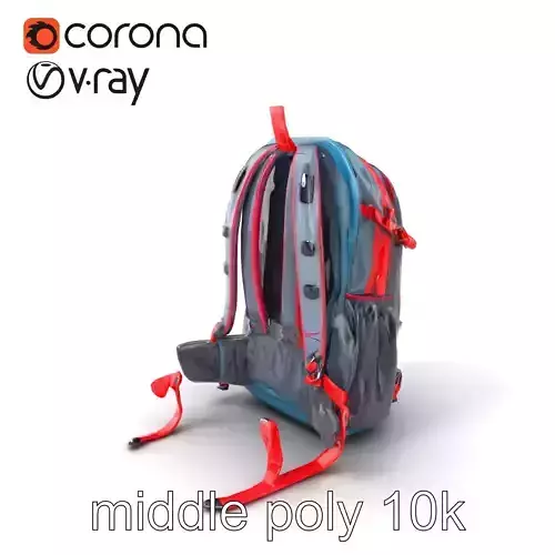 Multi-functional Sporty Backpack Model Pack with Detachable C... Low-poly 3D model