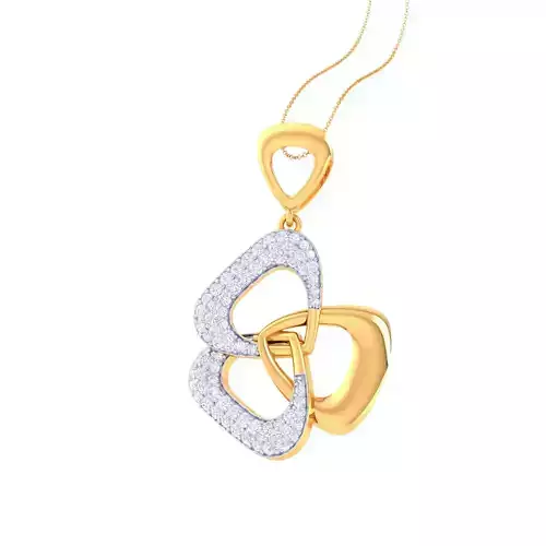 3D Printable Cad jewelry design of Lady diamond Pendant