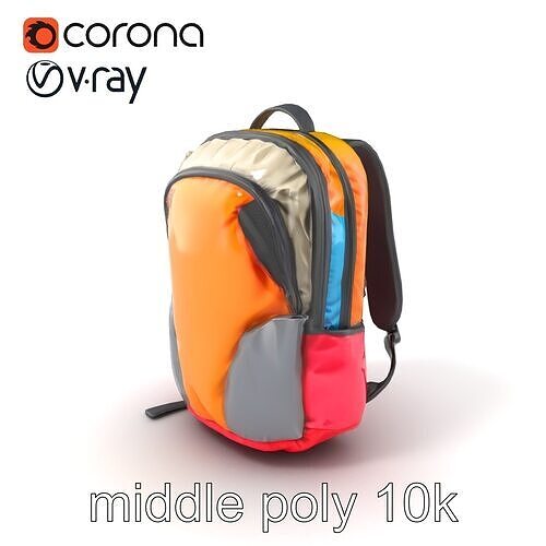 Efficient Sports Backpack 3D Model Pack Low-poly 3D model