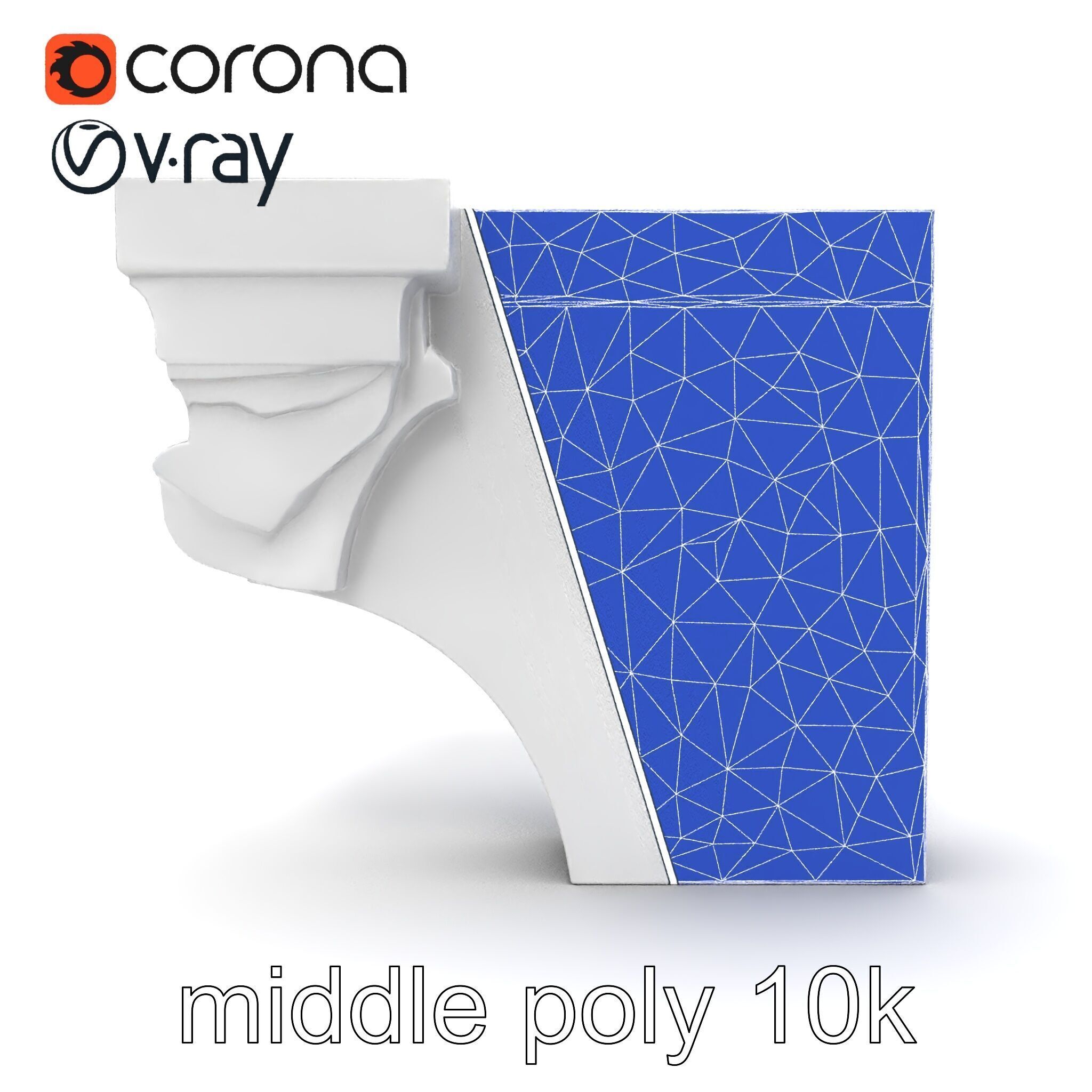 Intricate Ornamental Molding Relief model pack Low-poly 3D model_24