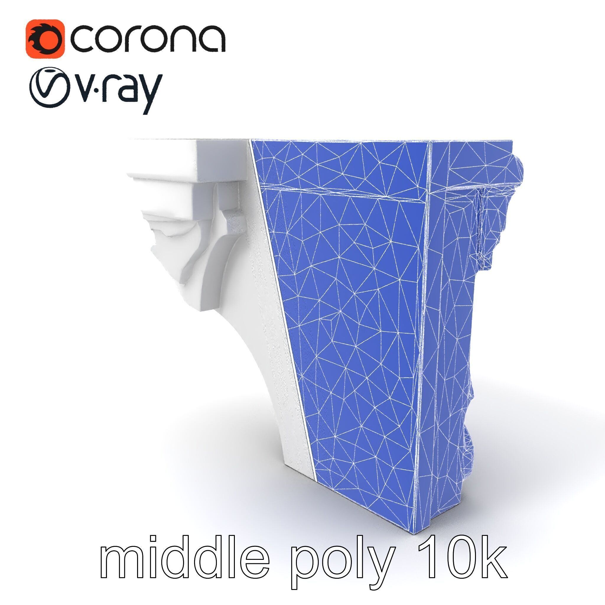 Intricate Ornamental Molding Relief model pack Low-poly 3D model_6