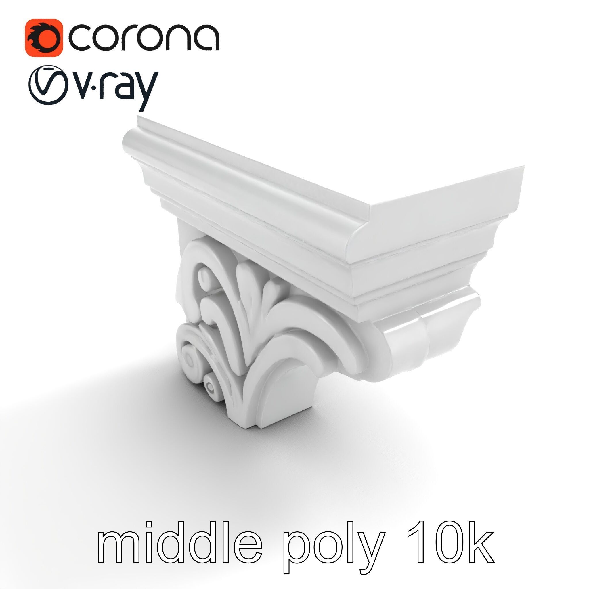 Intricate Ornamental Molding Relief model pack Low-poly 3D model_8