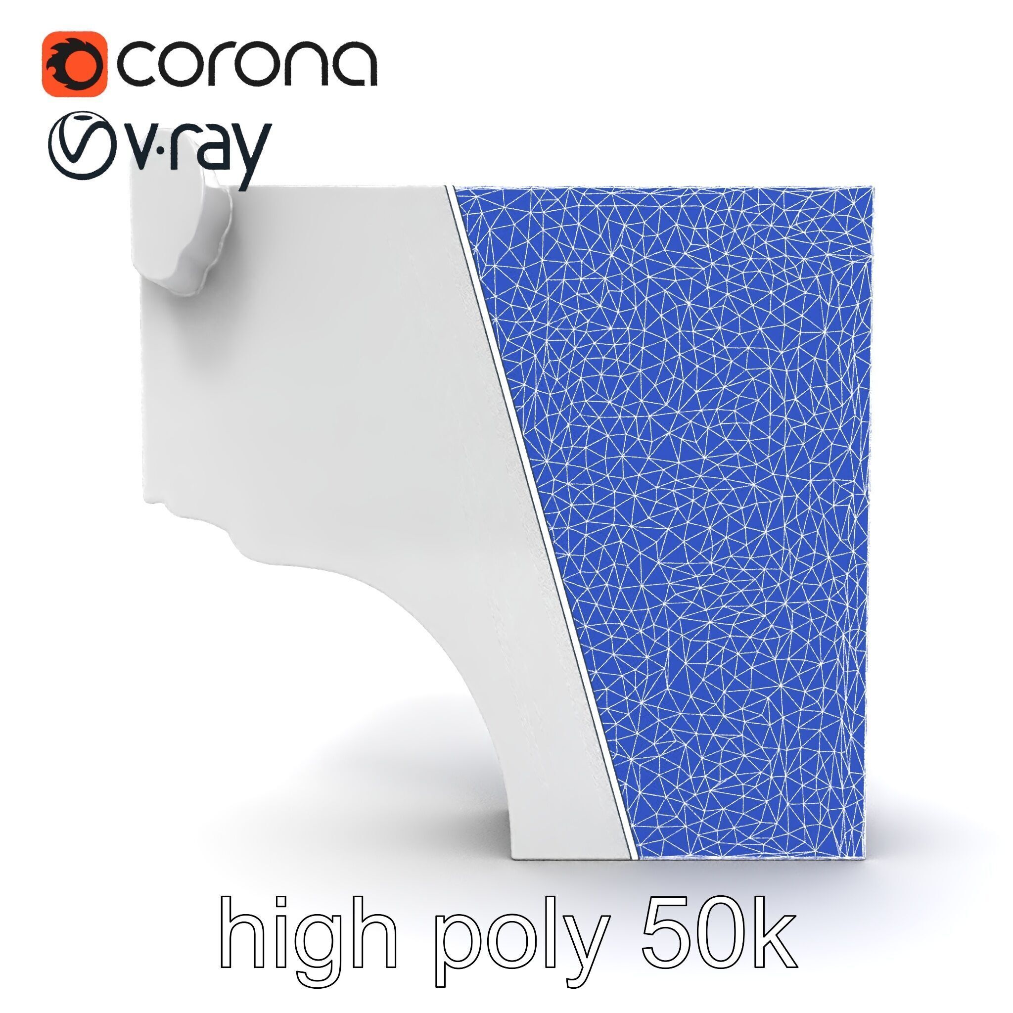 Intricate Ornamental Molding Relief model pack Low-poly 3D model_30