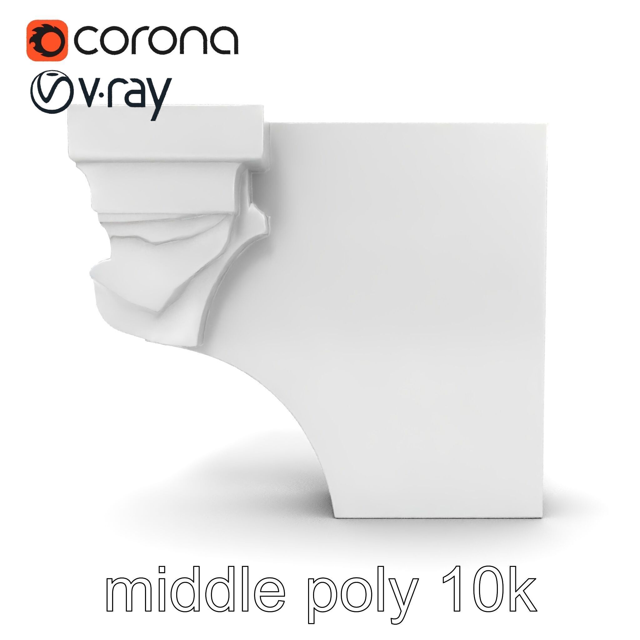 Intricate Ornamental Molding Relief model pack Low-poly 3D model_16