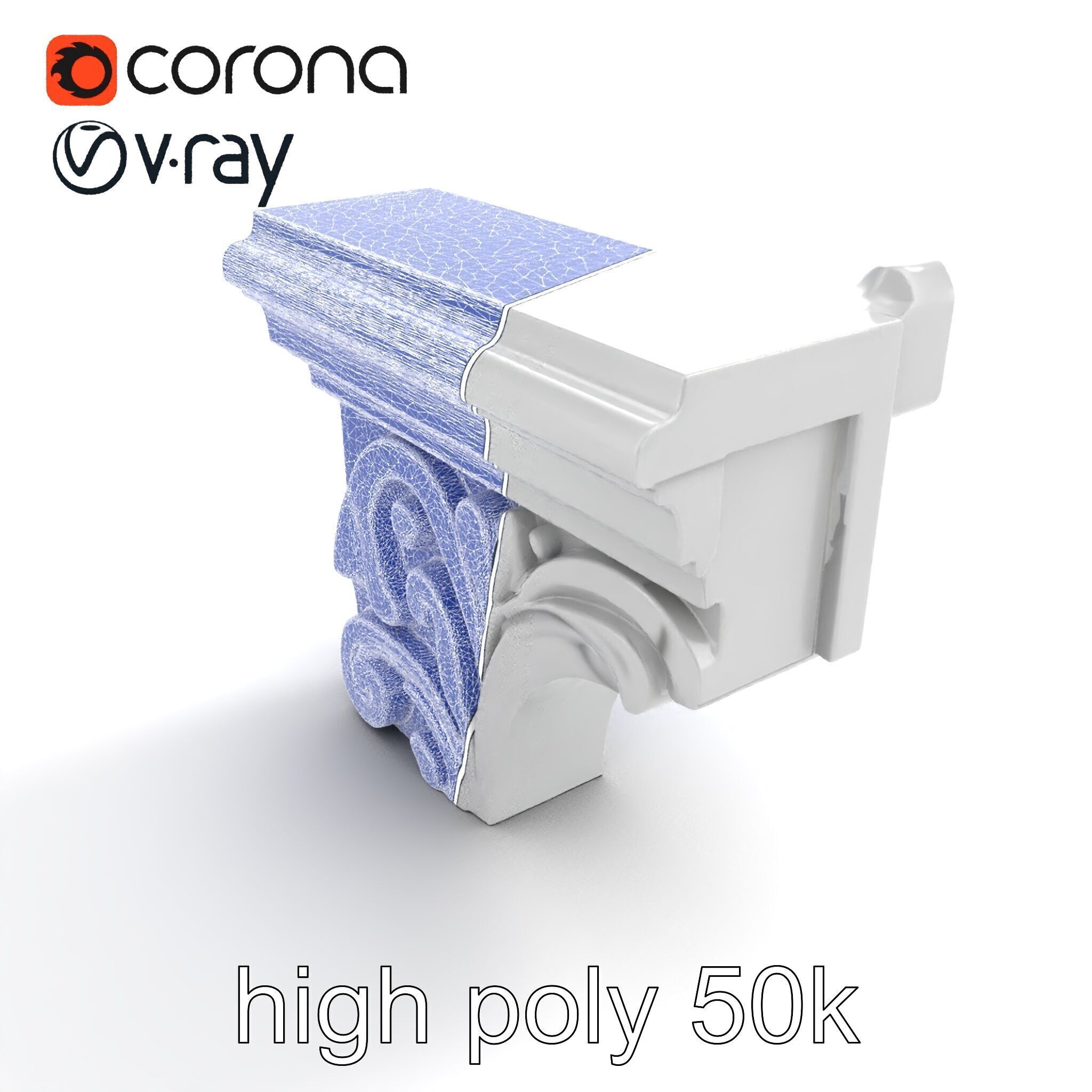 Intricate Ornamental Molding Relief model pack Low-poly 3D model_18