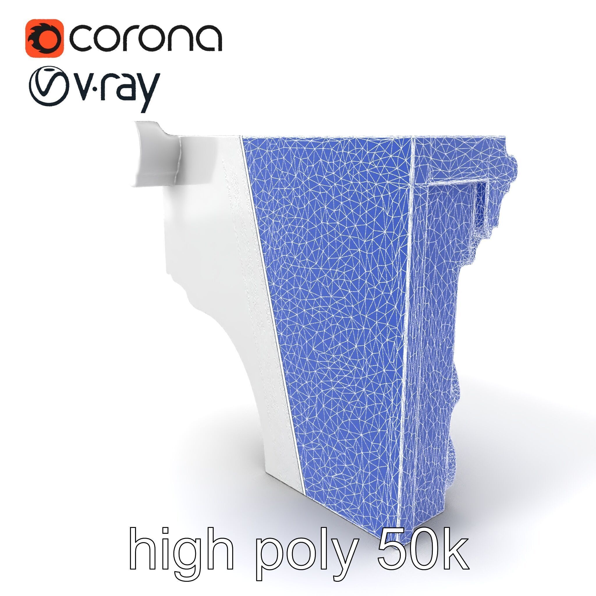 Intricate Ornamental Molding Relief model pack Low-poly 3D model_10