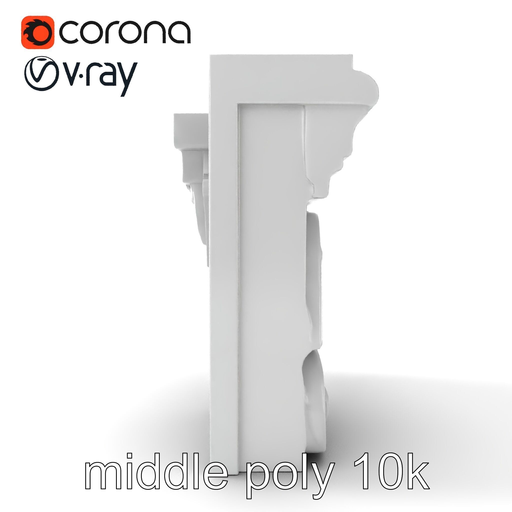 Intricate Ornamental Molding Relief model pack Low-poly 3D model_12